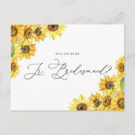 Rustikale Aquarellblumen sind meine Jr. Bridesmaid Postkarte