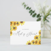 Rustikale Aquarellblumen sind meine Trauzeugin Postkarte (Stehend Vorderseite)