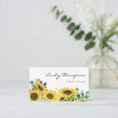 Rustikale Aquarellblumen und Eukalyptus-Flora Visitenkarte (Stehend Vorderseite)