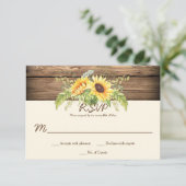 Rustikale Aquarellblüten Barnholz-RSVPs RSVP Karte (Stehend Vorderseite)