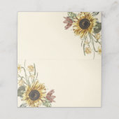 Rustikale Aquarellblütenblume Botanicale Platzkarte (Außenseite Aufgefaltet)