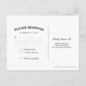 Rustikale Aquarellblütenhochzeit RSVP Einladungspostkarte (Rückseite)