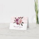 Rustikale Aquarellblütenhochzeit Vielen Dank Dankeskarte (Vorderseite)