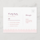 Rustikale Aquarellblütenspitze Hochzeit im Herbst Einladungspostkarte (Rückseite)