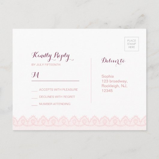 Rustikale Aquarellblütenspitze Hochzeit im Herbst  Einladungspostkarte (Rückseite)