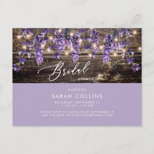 Rustikale Aquarellbrasse Bridal Rustikale Dusche Einladungspostkarte
