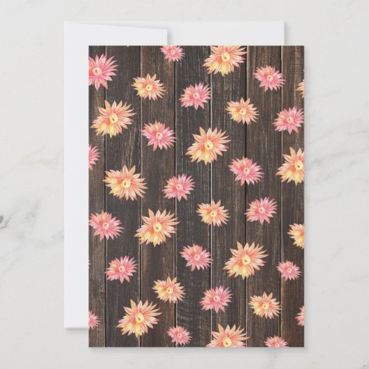 Rustikale Aquarelldusche Einladung (Rückseite)