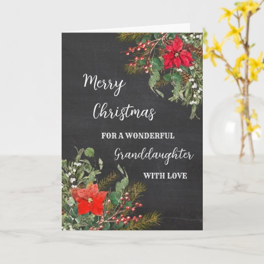 Rustikale Aquarellentochter Frohe Weihnachten Karte (Gelbe Blume)