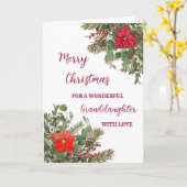 Rustikale Aquarellentochter Frohe Weihnachten Karte (Gelbe Blume)