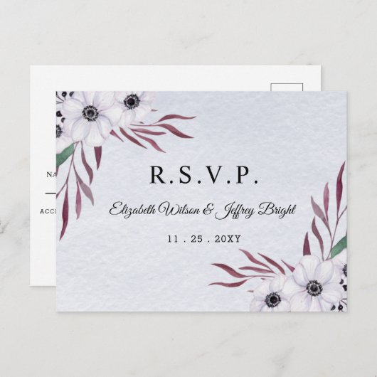 Rustikale Aquarellfarbe blaue UAWG Einladungspostkarte (Vorne/Hinten)