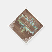 Rustikale Aquarellfarbe Eukalyptus Spitzen Barn I  Serviette (Ecke)