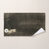 Rustikale Aquarellfarbe Monogramm Name Braun Badhandtuch Set (Handtuch)