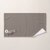 Rustikale Aquarellfarbe Monogramm Name braun/grau Badhandtuch Set (Handtuch)