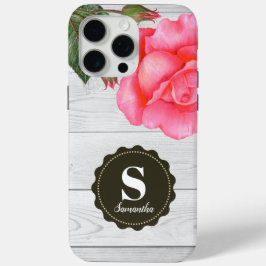 Rustikale Aquarellfarbe Rosen Grau Holzstruktur Case-Mate iPhone Hülle