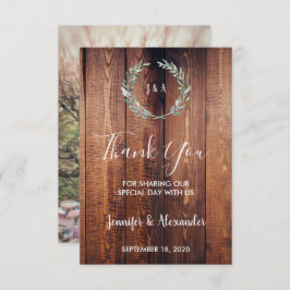 Rustikale Aquarellfarben Blätter Danke Foto Hochze Einladung