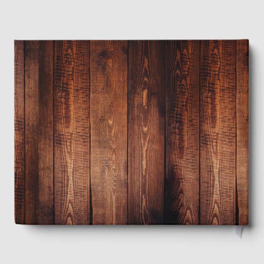 Rustikale Aquarellfarben Blätter dunkles Stallholz Gästebuch (Rückseite)