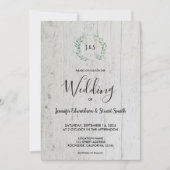 Rustikale Aquarellfarben Blätter Monogramm Foto Ho Einladung (Vorderseite)