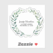 Rustikale Aquarellfarben Blätter Rücksendeadresse Aufkleber (Blatt)