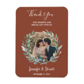 Rustikale Aquarellfarben Blätter Vielen Dank Foto  Magnet (Vertikal)