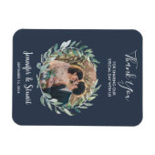 Rustikale Aquarellfarben Blätter Vielen Dank Foto  Magnet (Horizontal)