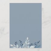 Rustikale Aquarellfarben, blauer Hochzeitstag Programm (Rückseite)