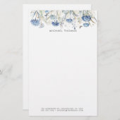Rustikale Aquarellfarben, blauer Hydrangeas Briefpapier (Vorne/Hinten)
