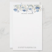 Rustikale Aquarellfarben, blauer Hydrangeas Briefpapier (Vorderseite)