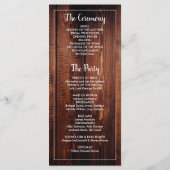 Rustikale Aquarellfarben-Blume auf Stallholzhochze Programm (Rückseite)