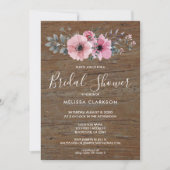 Rustikale Aquarellfarben Blume Brautparty Einladung (Vorderseite)