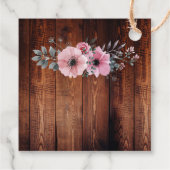 Rustikale Aquarellfarben Blume Holz Hochzeit Viele Geschenkanhänger (Rückseite)