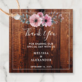 Rustikale Aquarellfarben Blume Holz Hochzeit Viele Geschenkanhänger (Vorderseite)