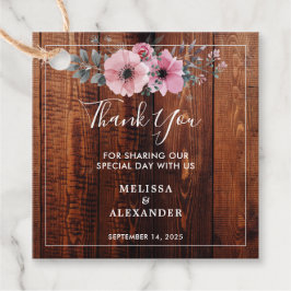 Rustikale Aquarellfarben Blume Holz Hochzeit Viele Geschenkanhänger