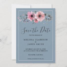 Rustikale Aquarellfarben-Blume Save the Date staub Einladung