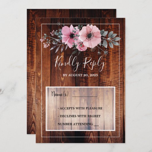 Rustikale Aquarellfarben Blume UAWG Einladung (Vorne/Hinten)