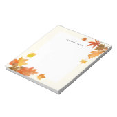 Rustikale Aquarellfarben Fallende Blätter Autumn C Notizblock (Rotiert)