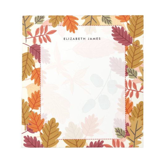 Rustikale Aquarellfarben Fallende Blätter Autumn C Notizblock (Vorderseite)