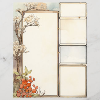 Rustikale Aquarellfarben Florale Schriftflorrahmen