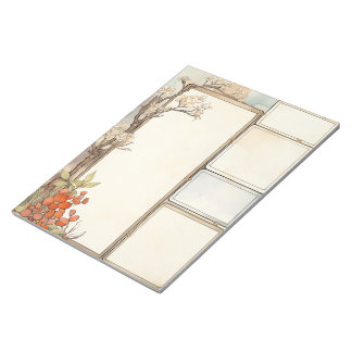 Rustikale Aquarellfarben Florale Schriftflorrahmen Notizblock