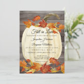 Rustikale Aquarellfarben-Herbstlaub pumpen Dunkles Einladung (Stehend Vorderseite)