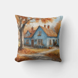 Rustikale Aquarellfarben-Herbstlaube dekorativ Kissen