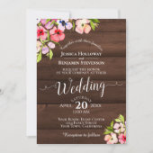 Rustikale Aquarellfarben-Stiefmütterchen auf Holzh Einladung (Vorderseite)