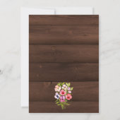 Rustikale Aquarellfarben-Stiefmütterchen auf Holzh Einladung (Rückseite)