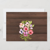 Rustikale Aquarellfarben Stiefmütterchen Brautpart Einladung (Rückseite)