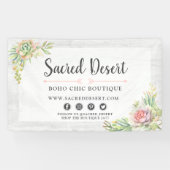 Rustikale Aquarellfarben Sukkulente Wüstenpilz Boh Banner (Horizontal)