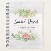 Rustikale Aquarellfarben Sukkulente Wüstenpilz Boh Planer (Vorderseite)