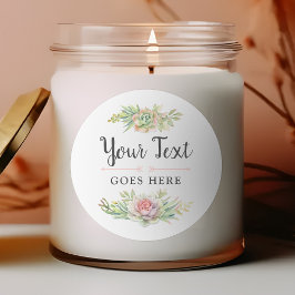 Rustikale Aquarellfarben Sukkulente Wüstenpilz Boh Runder Aufkleber