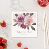 Rustikale Aquarellfarben Vintage Hochzeitsfeier Serviette (Beispiel)