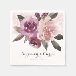 Rustikale Aquarellfarben Vintage Hochzeitsfeier Serviette