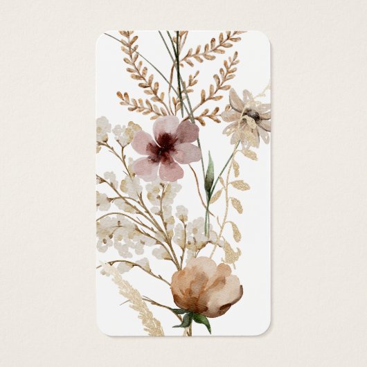 Rustikale Aquarellfarben-Wildblumen mit Grafikkart (Rückseite)