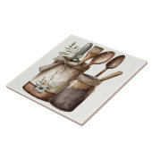 Rustikale Aquarellfarben Wohnhaus Keramik Tile Fliese (Seite)